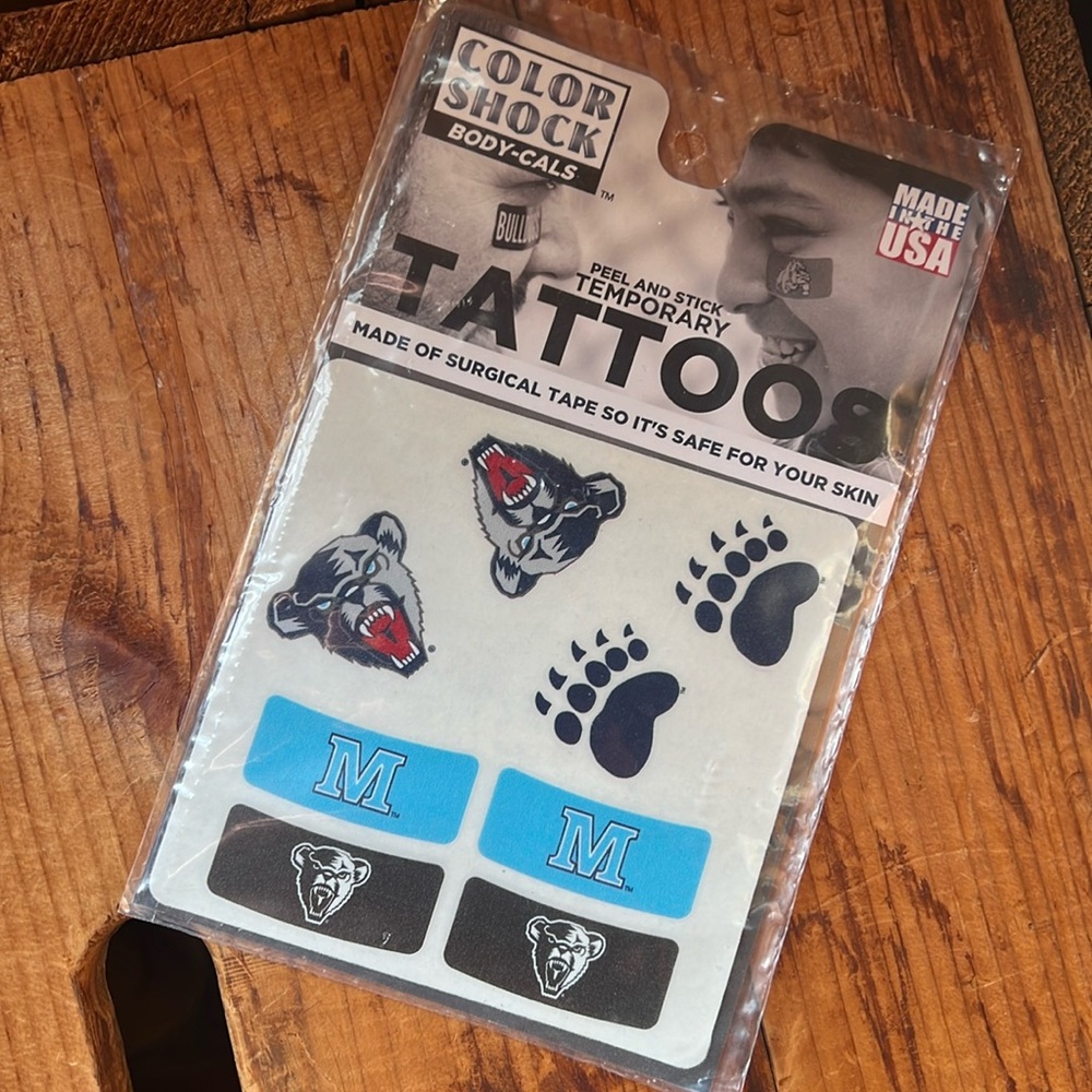 💚3 for $15💚Color Shock Body Cals Peel and Stick Temporary Tattoos  UMaine  NWT